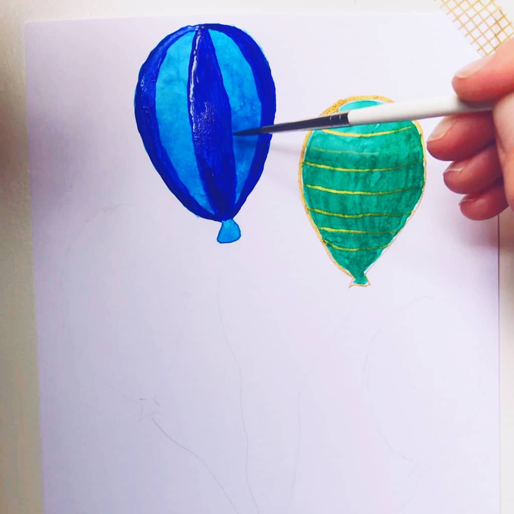 Step 4: Draw some lines with gouache