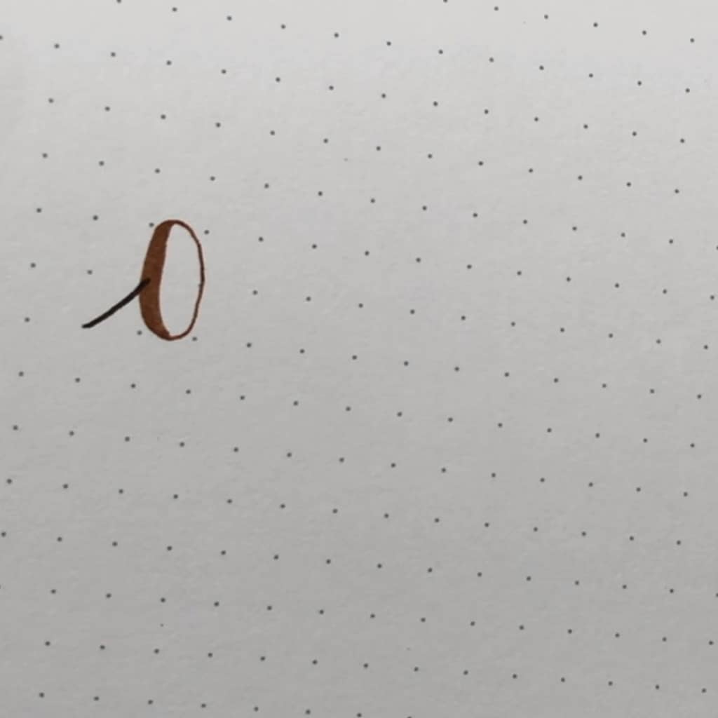 Step 1: Start with an upstroke and an oval