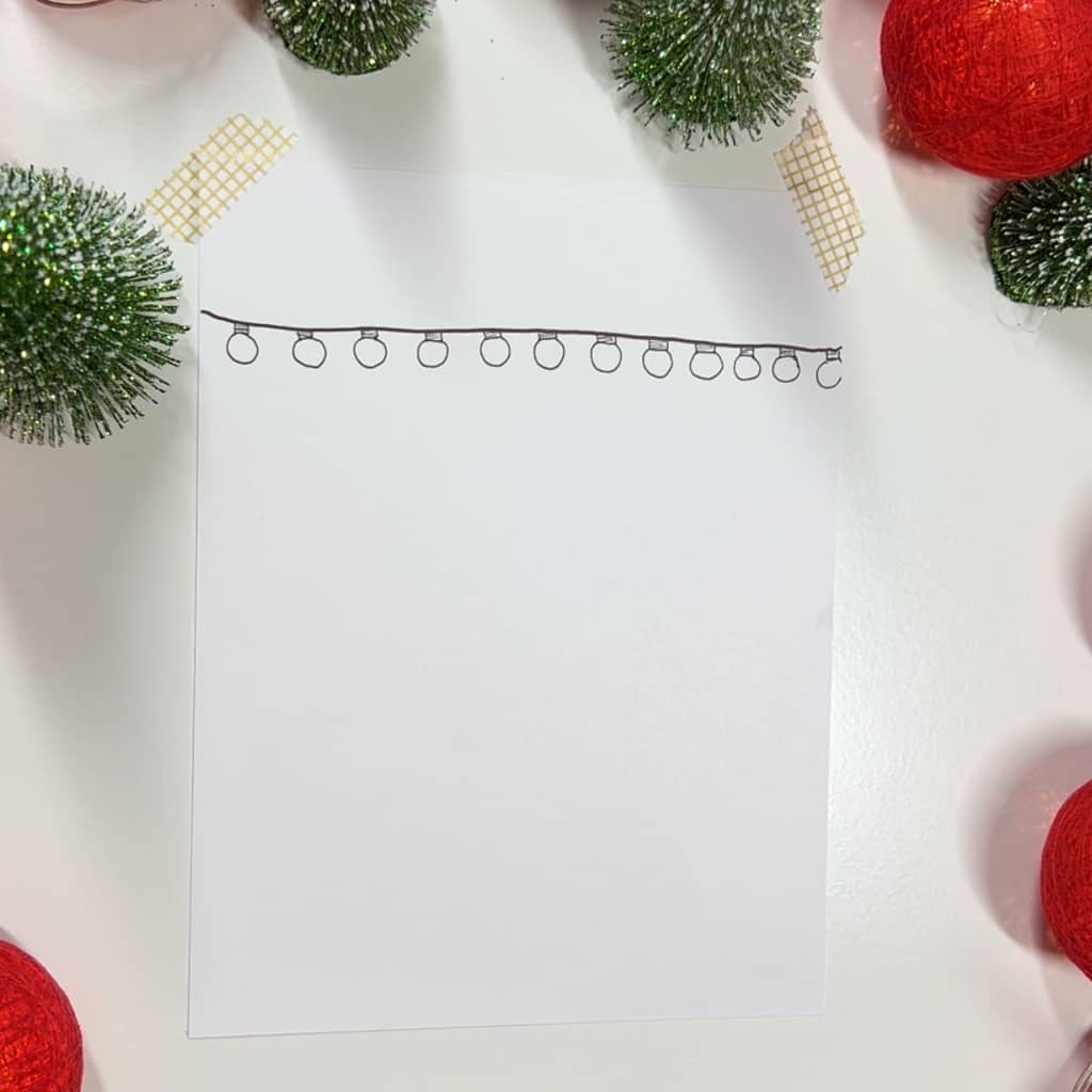 Step 1: Draw a line with simple light bulbs