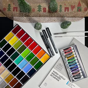 Supplies for the mindful happy holidays exercise