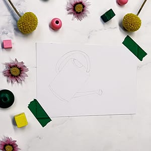 Step 1: Lightly sketch an object of choice