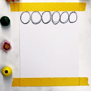 Step 1: Draw your first row of soothing circles by going over them multiple times.