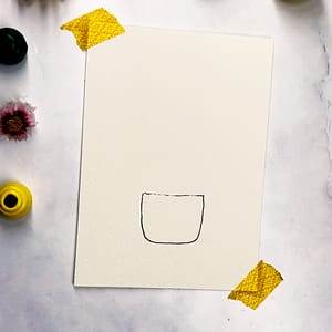 Step 1: Draw a simple plant pot