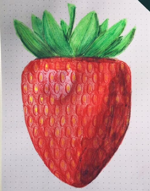 Step 8: Now you have created your strawberry with the oval basic stroke