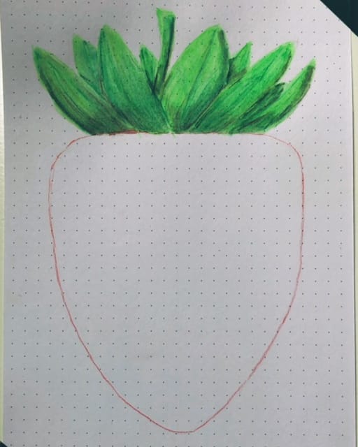 Step 1: Draw a simple strawberry