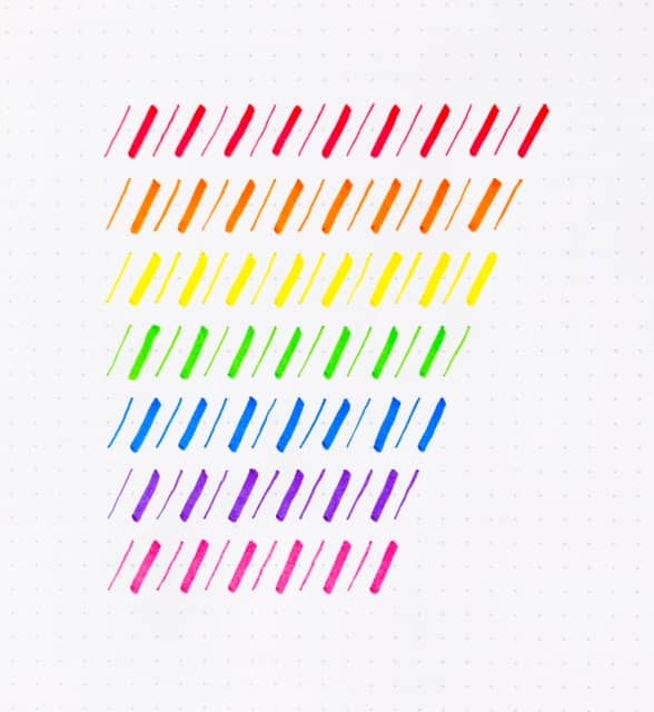 Step 4: Repeat for several rows with different colours to create a rainbow