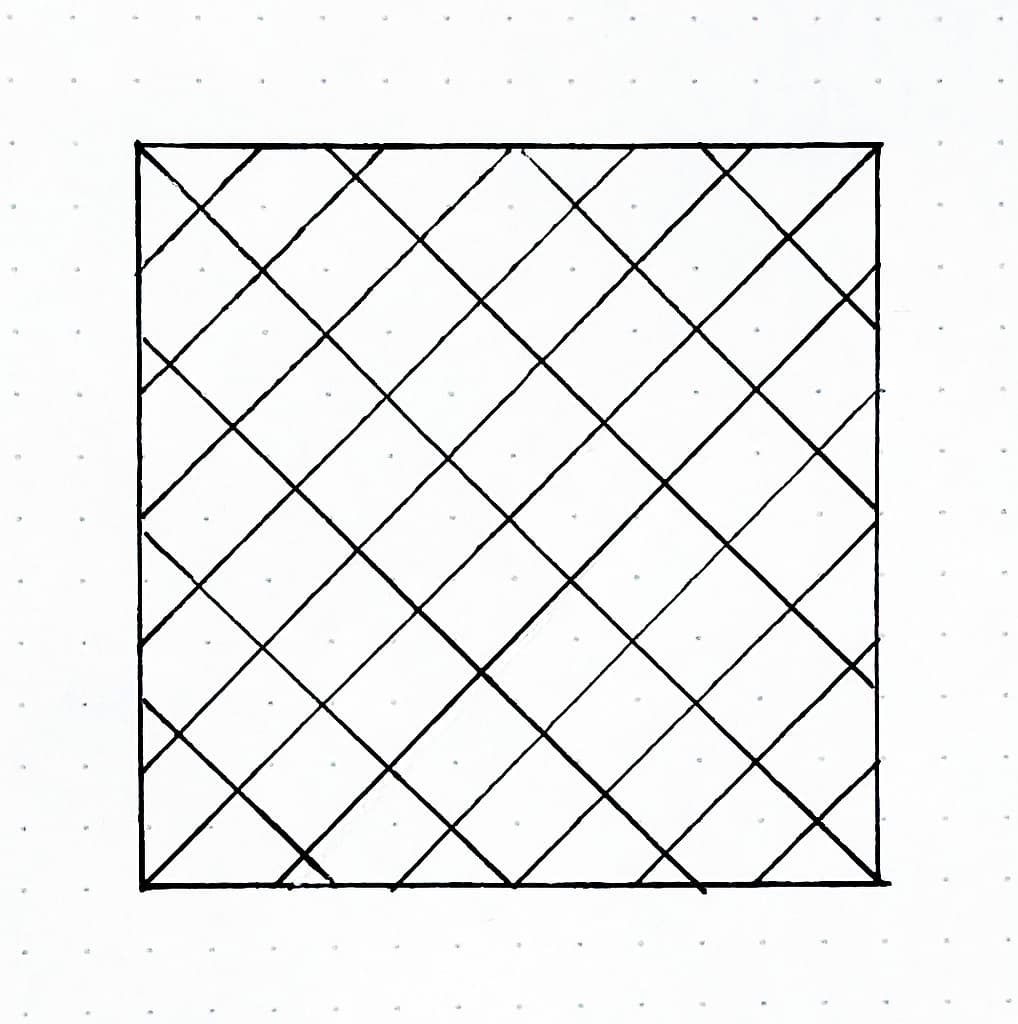 Step 2: Draw some diagonal lines in the other direction