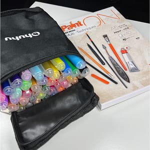 Supplies for the mindful autumn doodle exercise