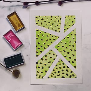 Step 5: Remove washi tape and you're done with this mindful leopard spots pattern exercise