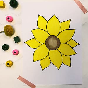 Step 3: Add basic colors to your sunflower