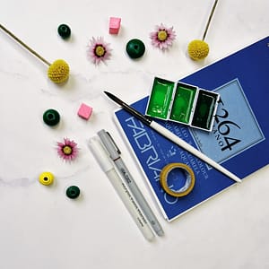 Supplies for the mindful blending patterns exercise