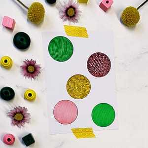 Step 5: Fill your circle with patches of lines