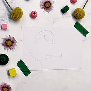 Step 1: Lightly sketch an object of choice