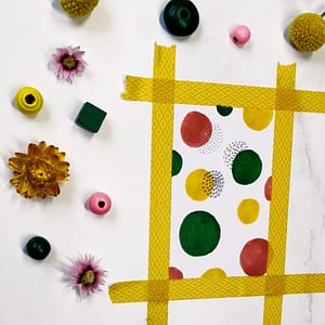Step 2: Grab a pen and draw a circle next to your colored circles with dots or lines