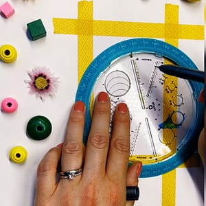 Step 1: Draw circles, the next one always overlapping the previous one