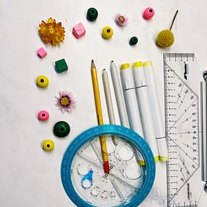 Supplies for the mindful line of circles exercise