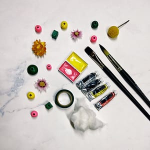 Supplies for the mindful cotton clouds exercise