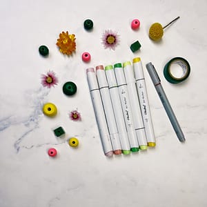 Supplies for the mindful branches and leaves exercise