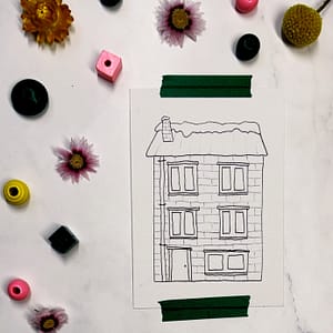Step 1: Draw a house (as simple or detailed as you'd like)