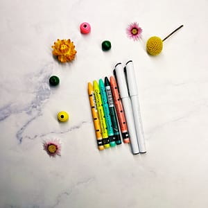 Supplies for the balloon drawing for emotional release exercise