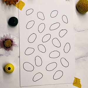 Step 1: Fill your page with wonky ovals.