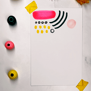 Step 1: Start in a corner and make your first marks and shapes