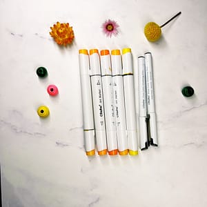 Supplies for the Mindful Spider Web Drawing for Halloween exercise