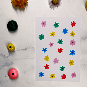 Step 4: Continue turning your dots into flowers