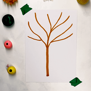 Step 1: Draw a simple trunk with branches