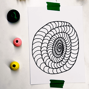 Step 2: Fill your spiral with curved lines