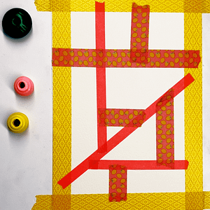 Step 1: tape the edges and add random strips of tape to the middle of your page.