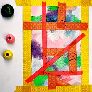 Step 2: Add watercolor and let the colors blend.