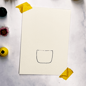 Step 1: Draw a simple plant pot