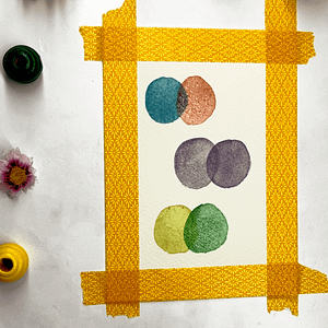 Step 2: Once your circles are dry, paint new circles that slightly overlap the dry ones.