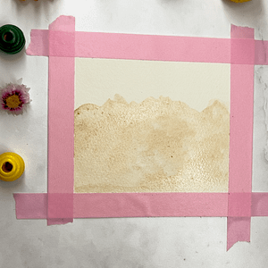 Step 1: Start with the furthest mountain range in a light shade