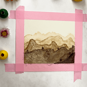 Step 3: Repeat this process, making each new mountain range slightly darker than the last