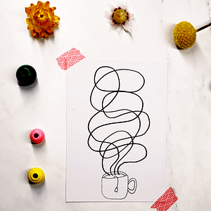 Step 2: Draw your freeform neurographic lines as smoke