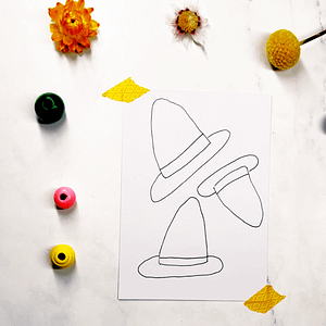 Step 1: Begin by drawing a few witch hats on your page.