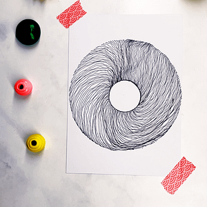 Step 2: Start from the inner circle and gently draw wavy lines outward toward the larger circle.