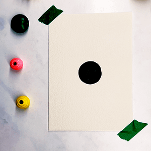 Step 1: Trace a small circular to create a small circle, then color it in black.