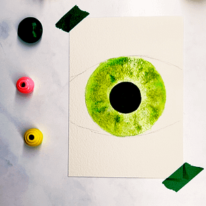 Step 5: Add watercolors to the wet iris