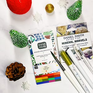Supplies for the a Christmas Line Exercise