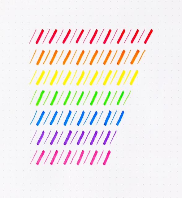 Step 4: Repeat for several rows with different colours to create a rainbow