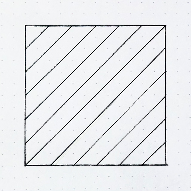 Step 1: Draw some diagonal lines from bottom-left to upper-right