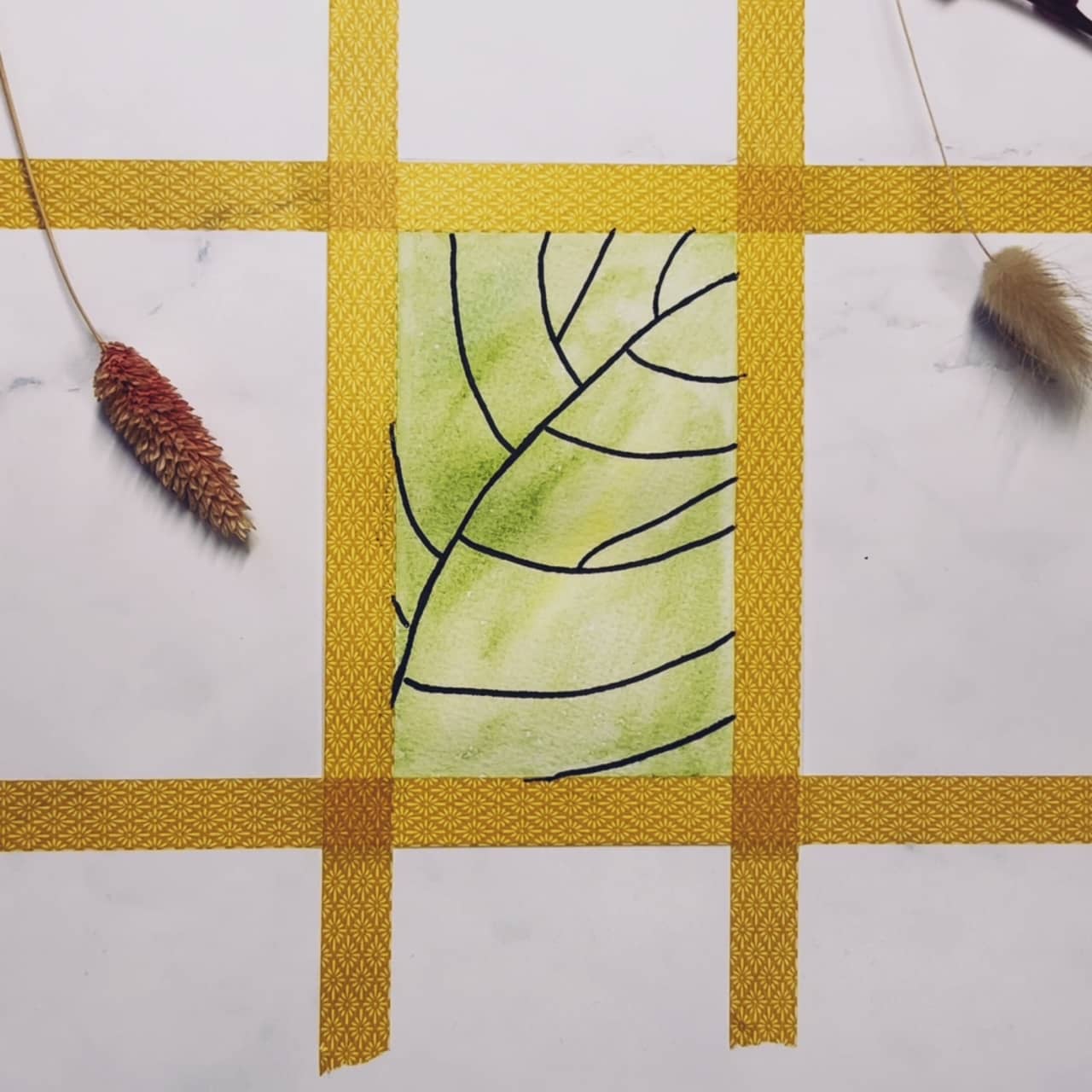 Step 3: Add some leaf-like lines to separate your paper into sections