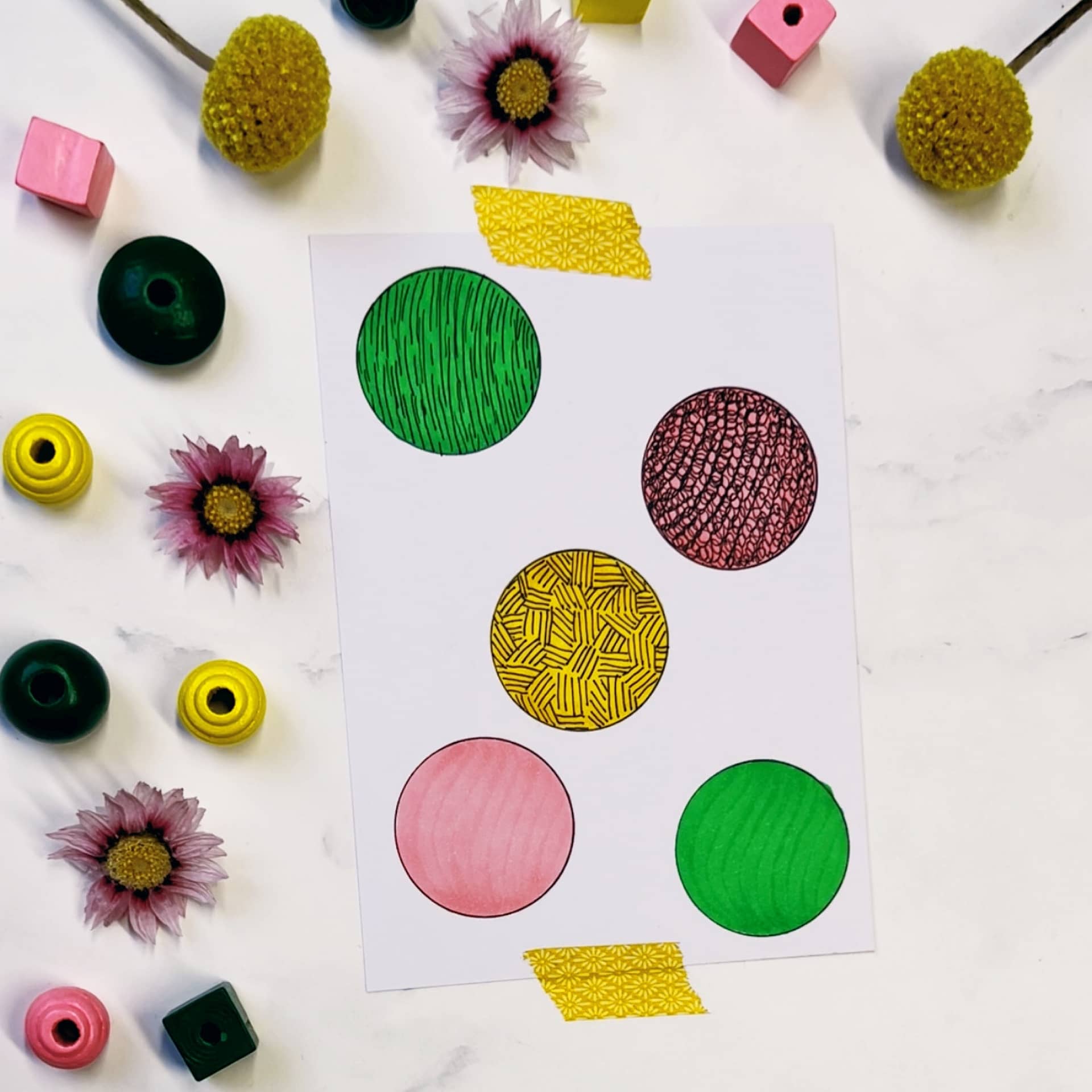 Step 5: Fill your circle with patches of lines