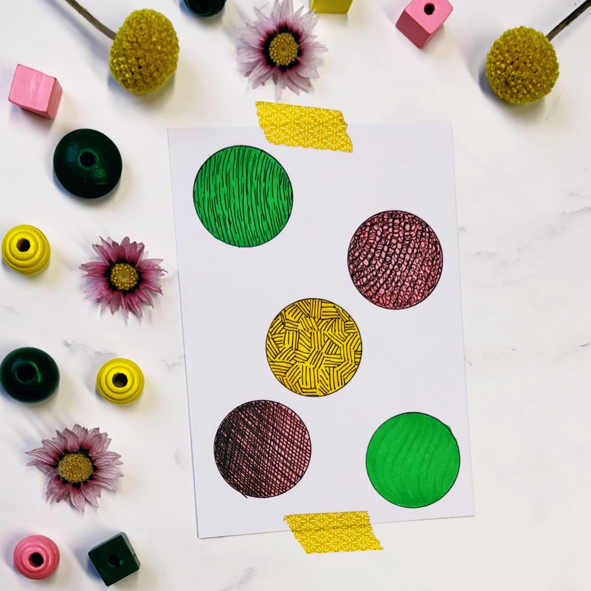 Step 6: Fill your circle with cross-hatching