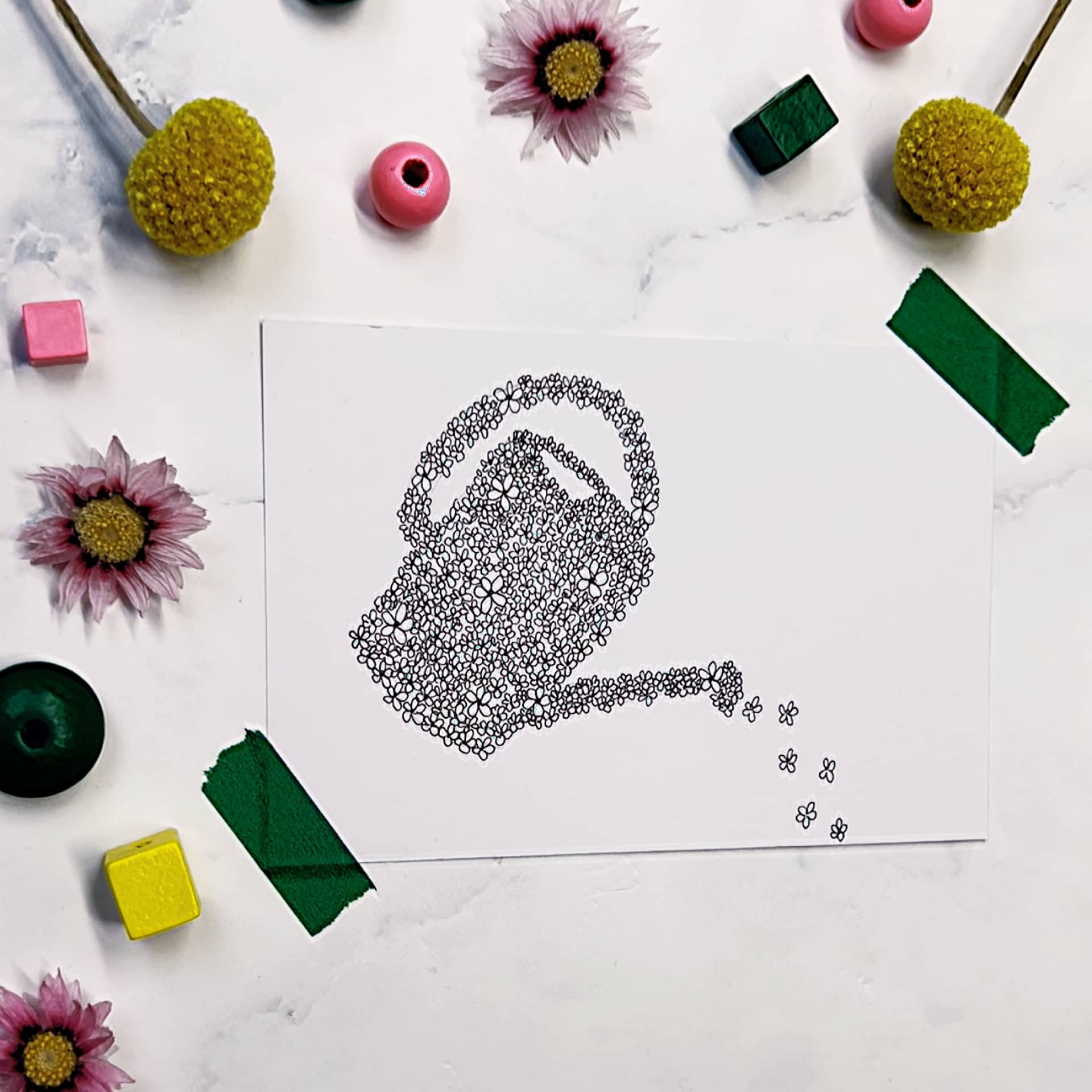 Step 3: Fill your entire object with small flowers