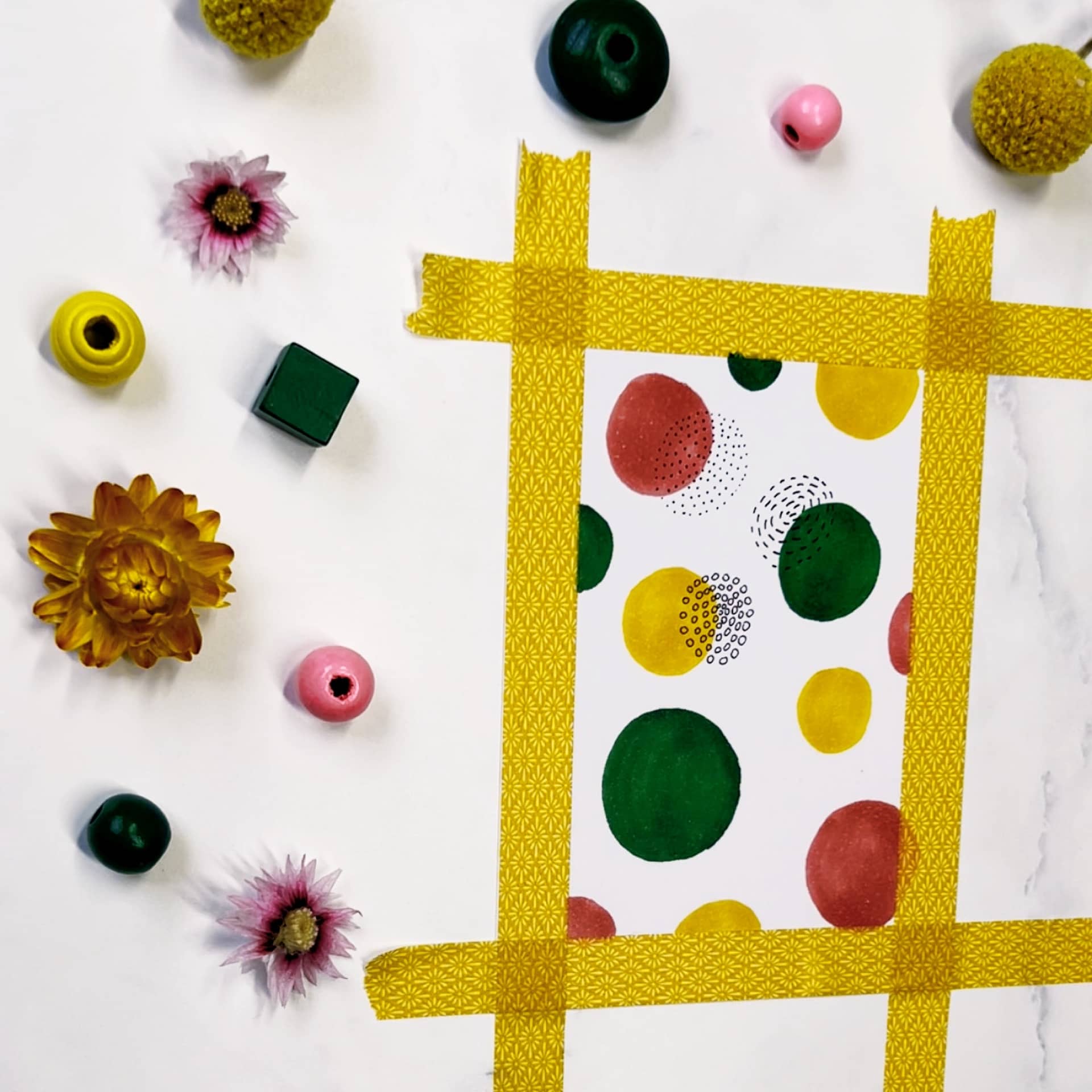 Step 2: Grab a pen and draw a circle next to your colored circles with dots or lines