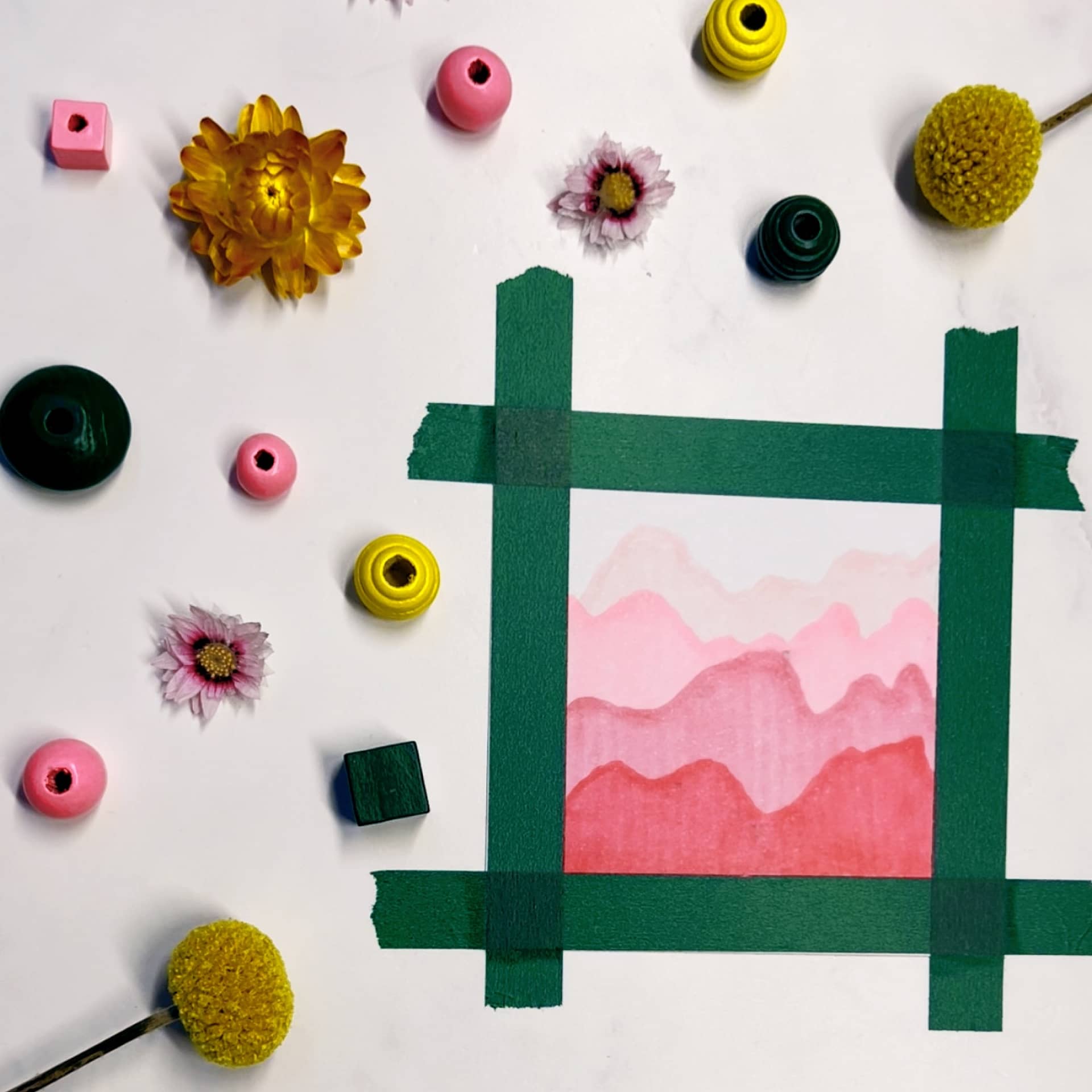 Step 4: Draw your last layer of mountains in your darkest color